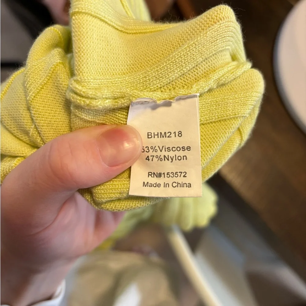 Bhome Elegant Yellow Ribbed Dress - Picture 6 of 6